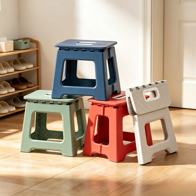 Kids Outdoor Folding Chair - Nowy, pogrubiony plastikowy składany stołek z