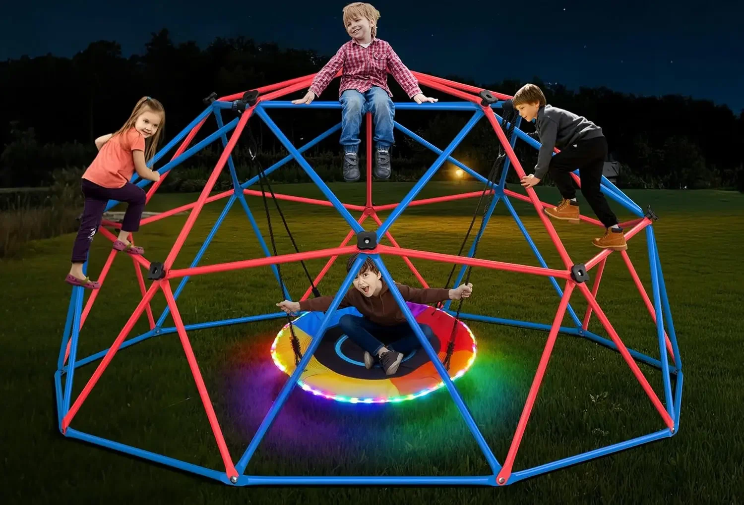 Kids Outdoor Jungle Gym Dome - Zestaw huśtawek Hapfan Climbing Dome z