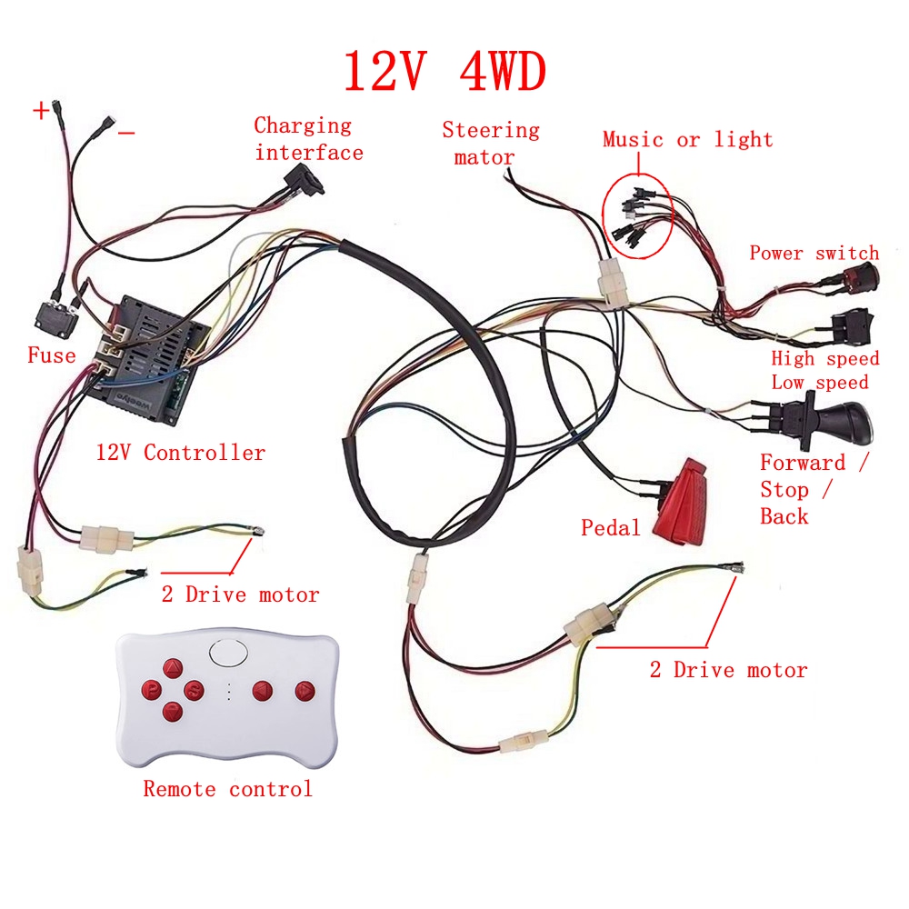 Kids Outdoor Car - Dziecko elektryczny samochód DIY zmodyfikowany przewód