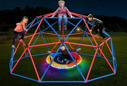 Kids Outdoor Jungle Gym Dome - Huśtawka Clim Dome z huśtawką LED