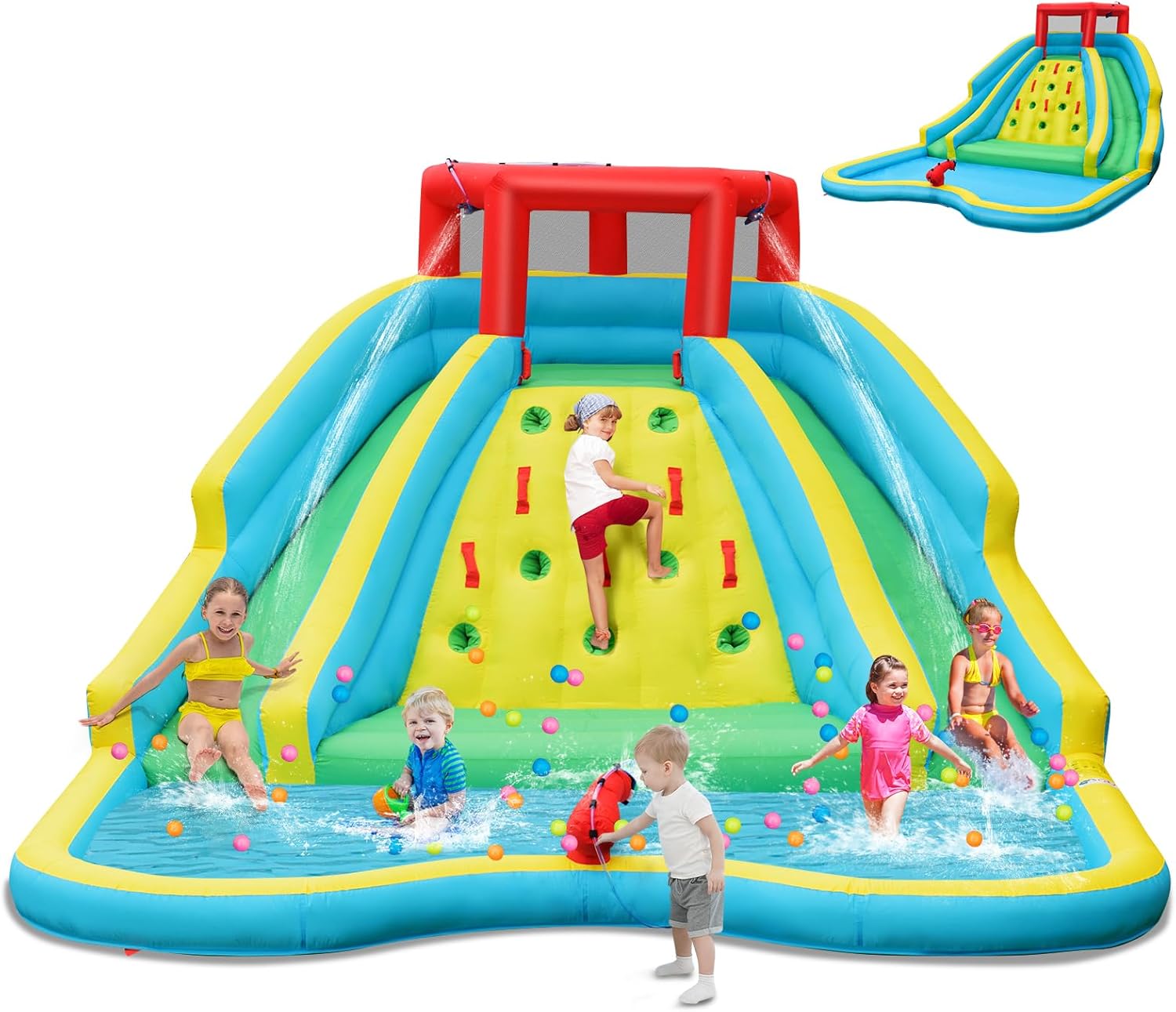 Kids Outdoor Water Park - Ogromna dmuchana zjeżdżalnia wodna dla dzieci,