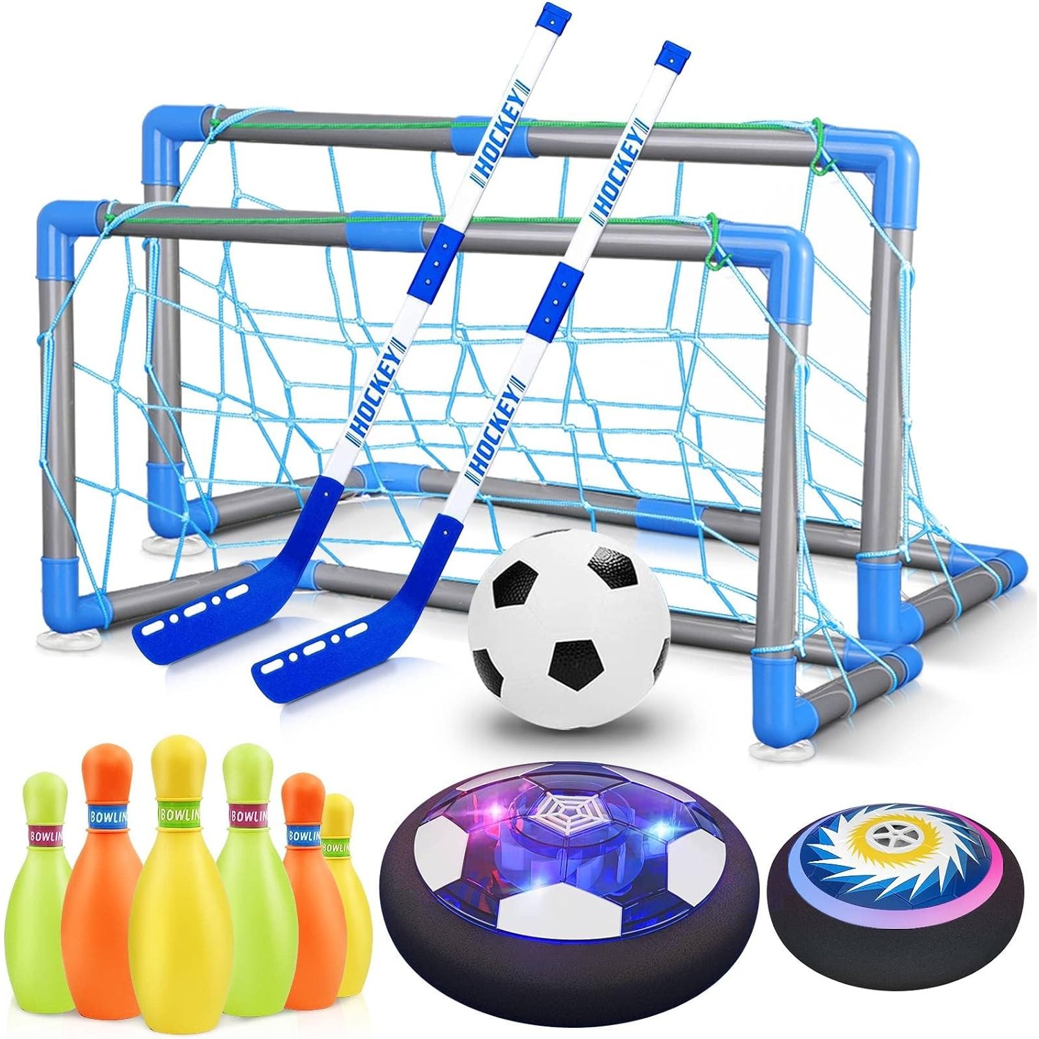 Kids Outdoor Hockey Set - 3 w 1 Hover piłka nożna