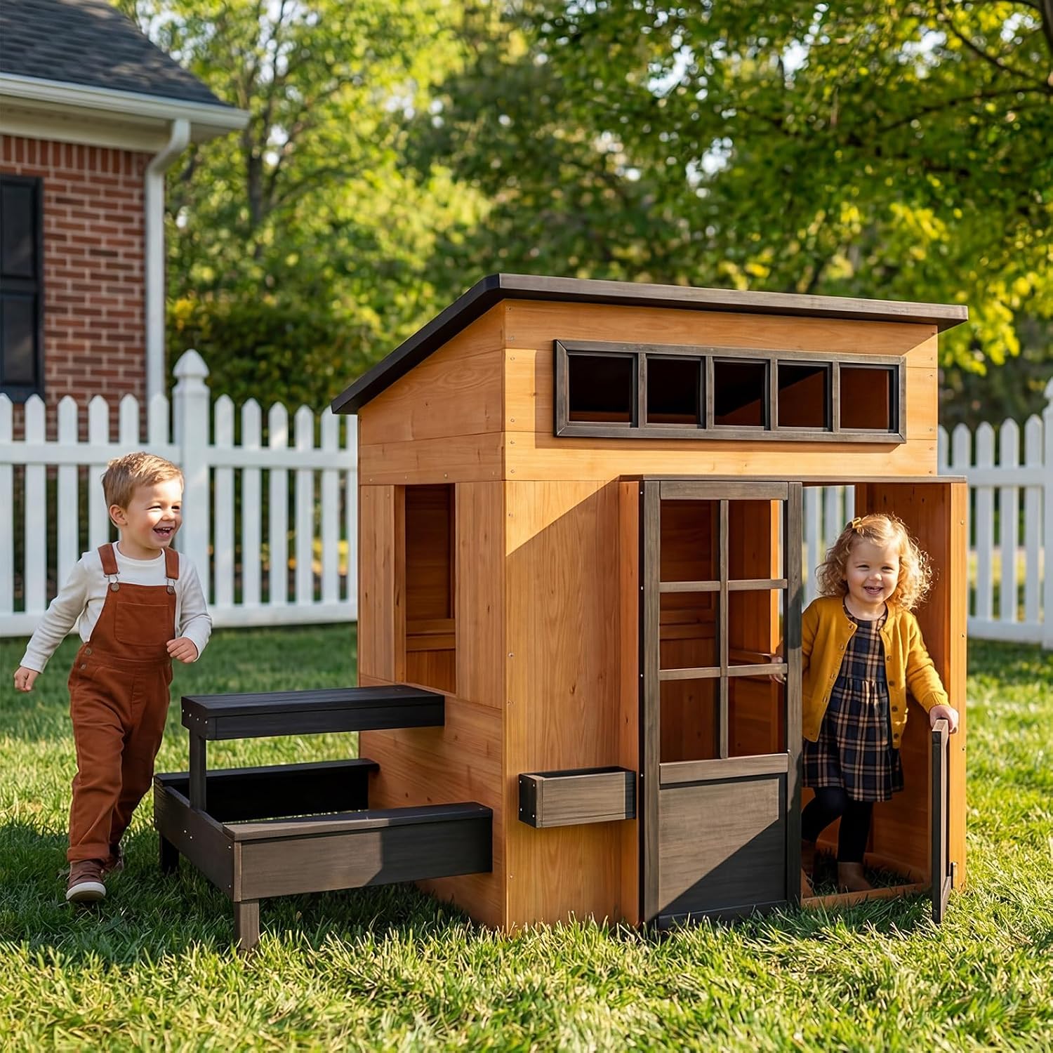 Kids Outdoor Chalkboard - Nordivale Nowoczesny domek do zabawy na