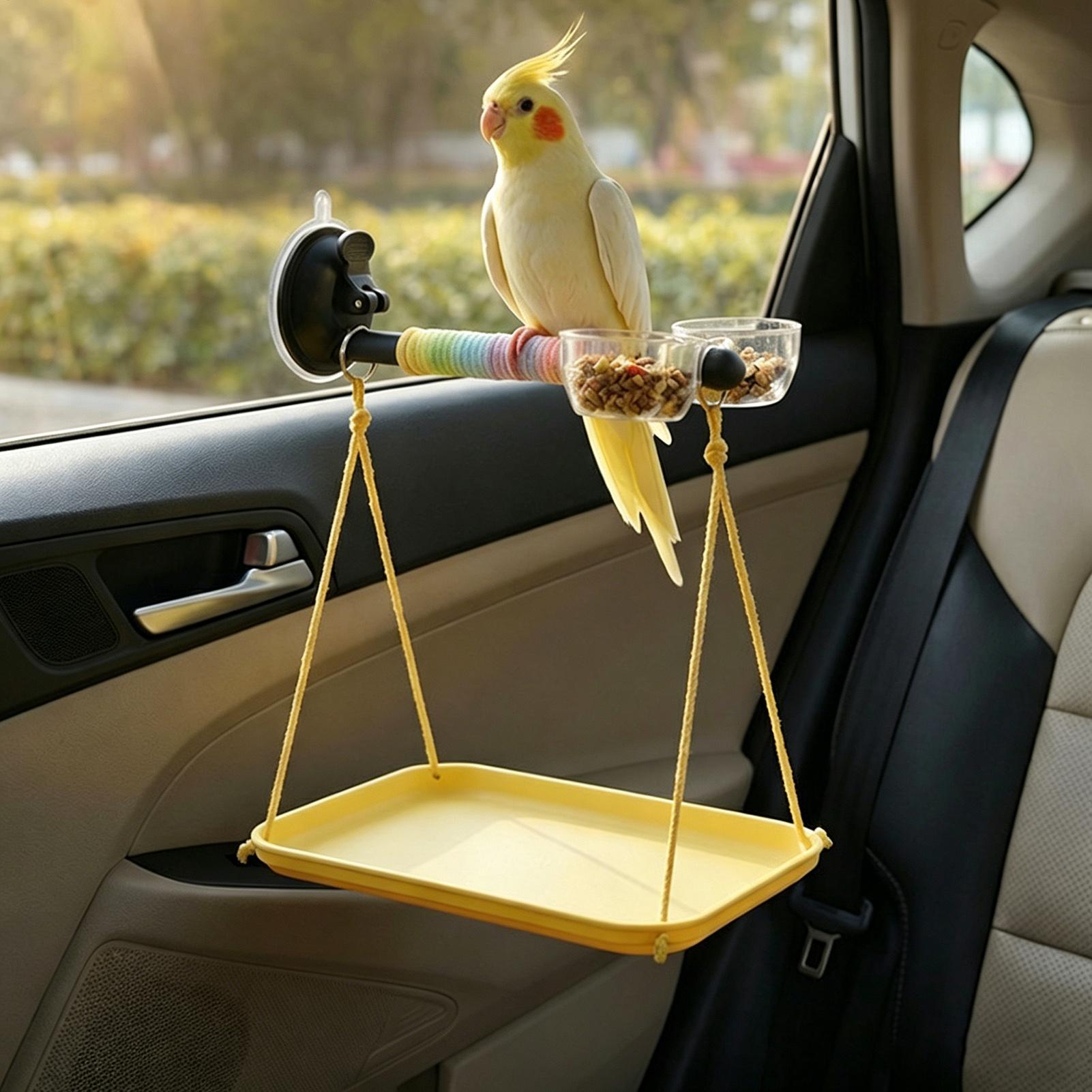 Kids Outdoor Car - Drążek dla ptaków z przyssawką i