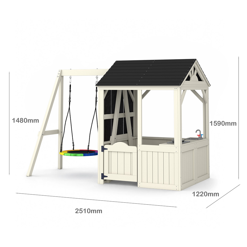 Budynki ogrodowe Meble Domek d – Kids Outdoor Wooden Playset recenzja i cena