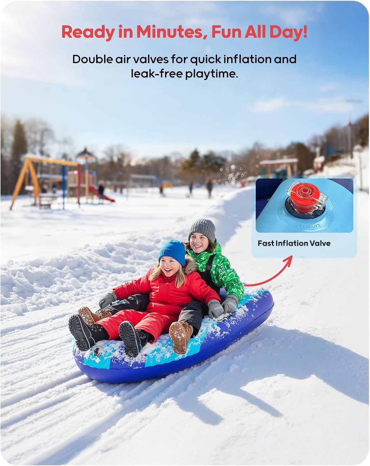 QPAU Nadmuchiwane sanki śnieżn – Outdoor Toys For Kids recenzja i cena