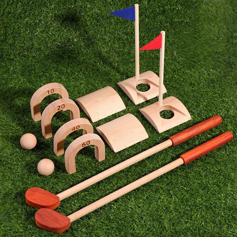 Drewniany zestaw do golfa dla  – Kids Outdoor Wooden Playset recenzja i cena