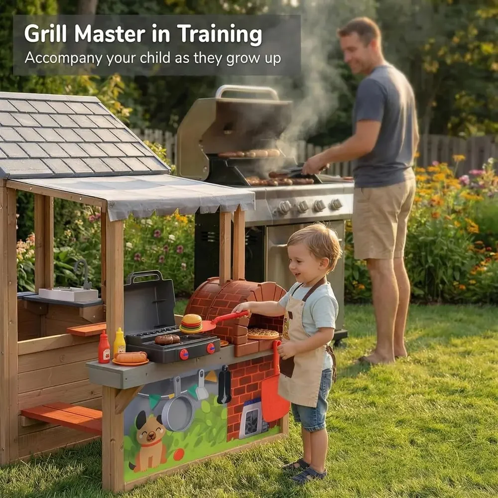 Drewniany domek do zabawy dla  – Kids Outdoor Wooden Playset recenzja i cena