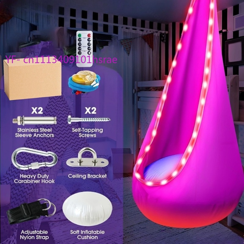 Świecący LED-owy dmuchany hama – Kids Outdoor Hammock Chair recenzja i cena