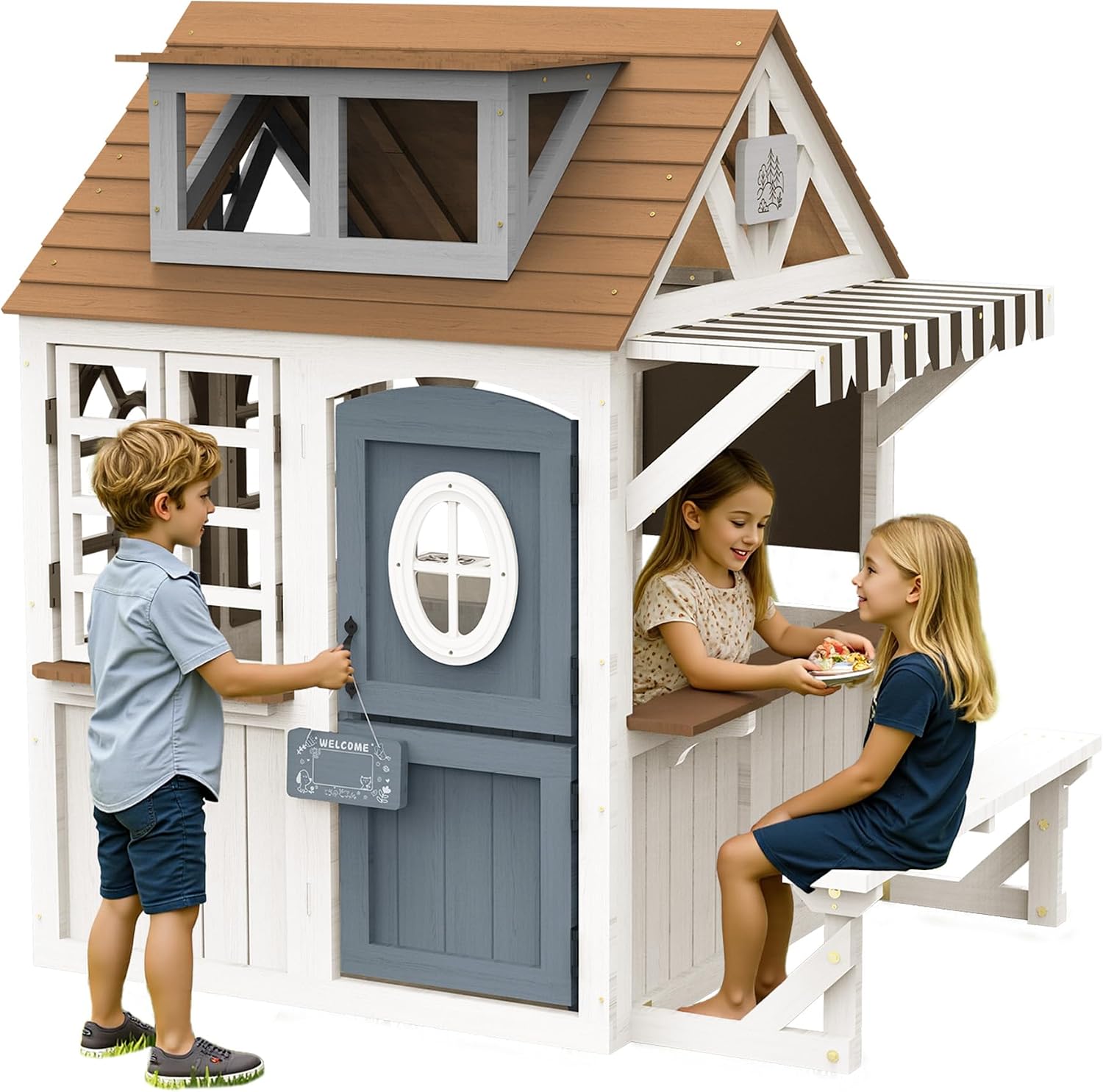Drewniany domek dla dzieci Alb – Kids Outdoor Wooden Playset recenzja i cena
