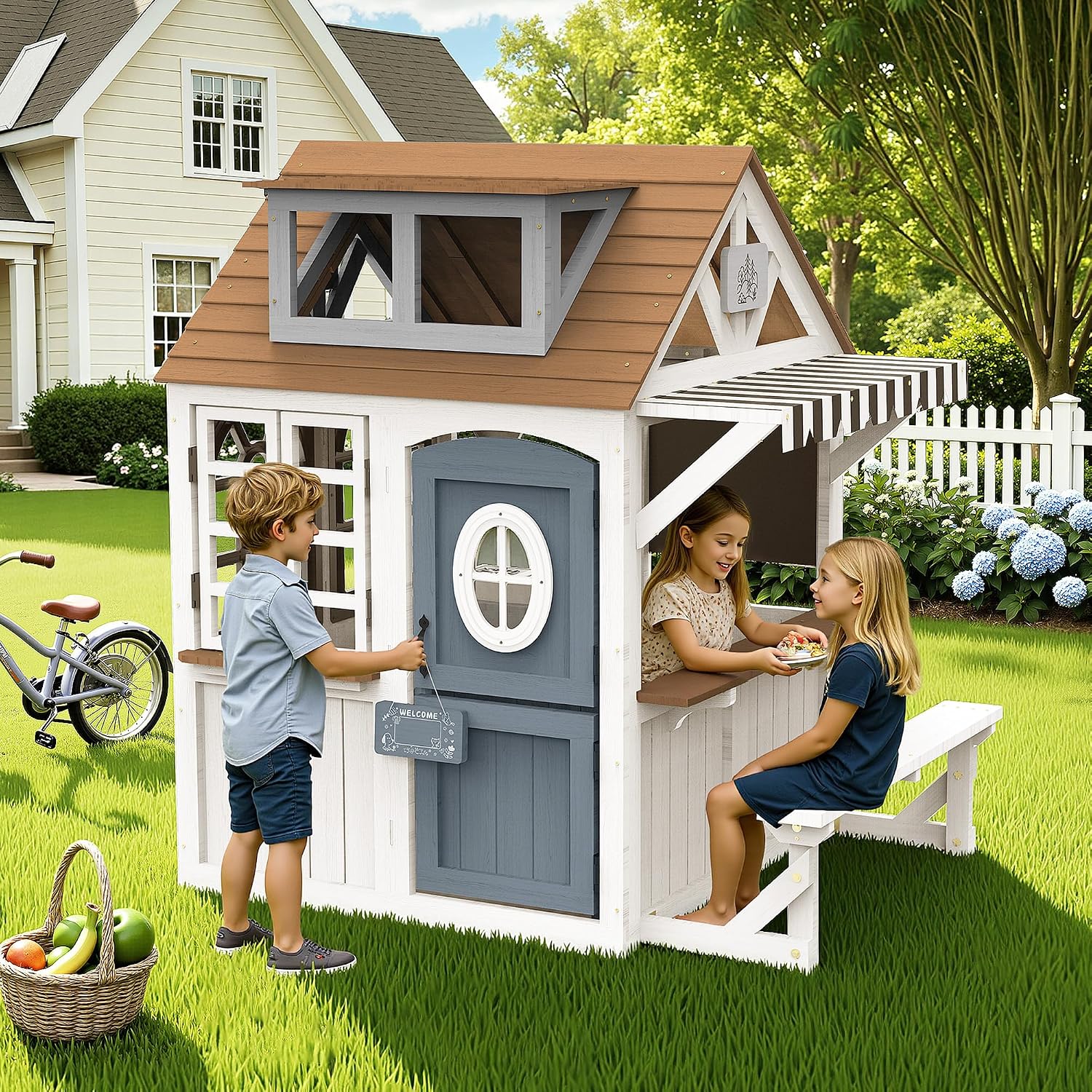 Drewniany domek dla dzieci Alb – Kids Outdoor Wooden Playset recenzja i cena