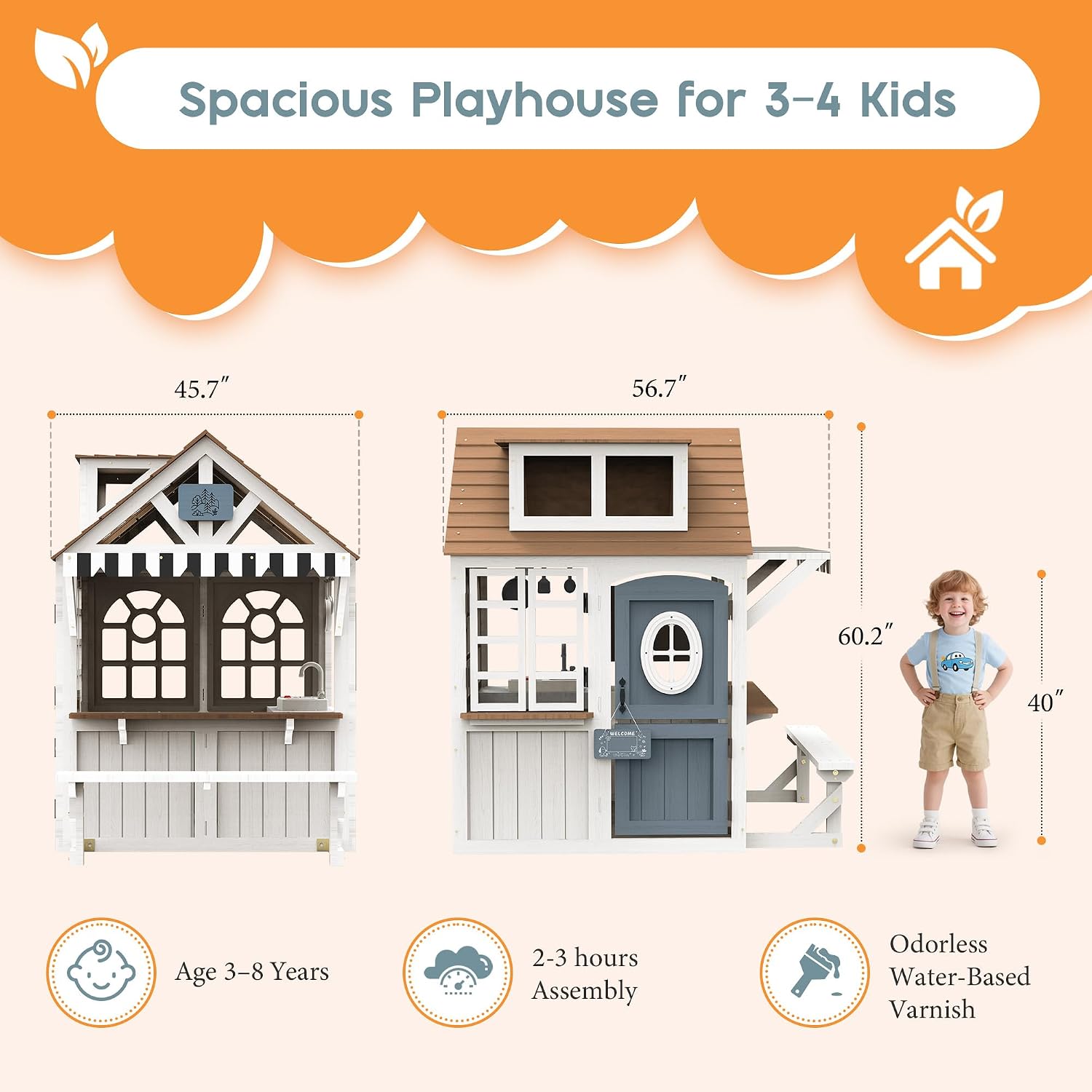 Drewniany domek dla dzieci Alb – Kids Outdoor Wooden Playset recenzja i cena